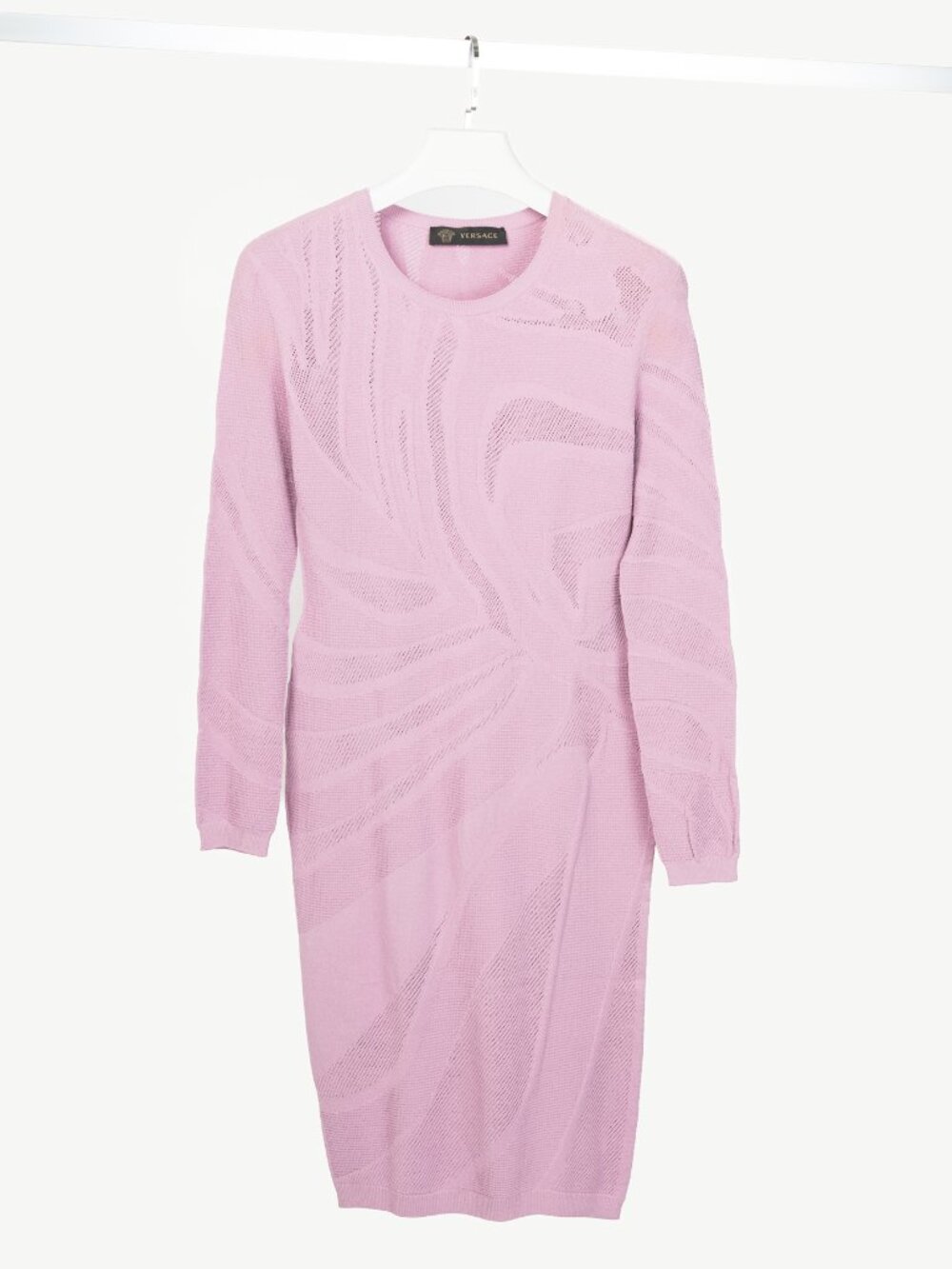 Versace Lilac Wavy-Textured Knit Bodycon Dress